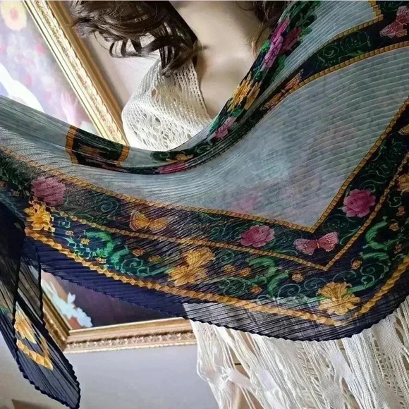 Wrap SCARF 100% SILK FLORENCE ITALY VINTAGE - Picture 4 of 5